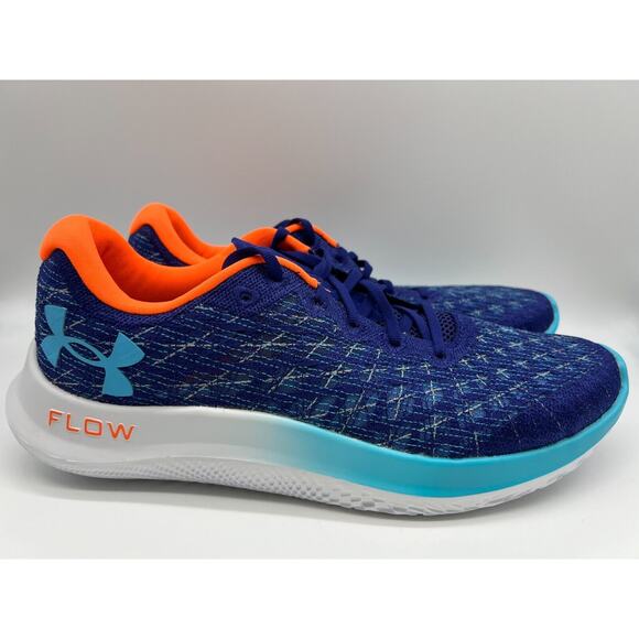 Under Armour Flow Velociti Wind 2 Running Sonar Blue Orange Blast Men's Size 13 - Picture 1 of 12